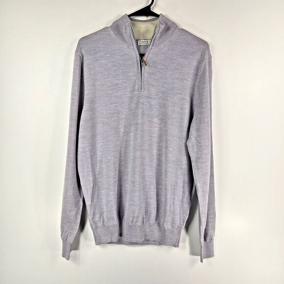 Collars & Co Men's Size Medium Light Gray Merino Wool Sweater NWOT CC76